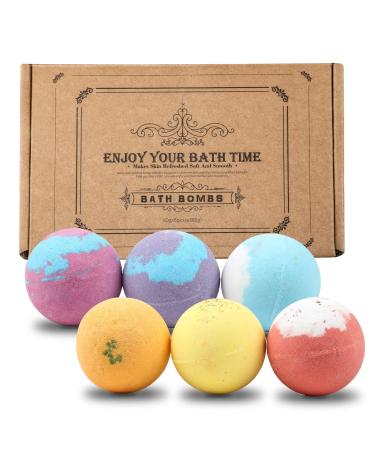 Bath Bombs Gift Set  Handmade Fizzies Bath Salt Bombs  Bubble Spa Kit (60g x 6PCS)