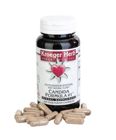 Kroeger Herb Candida Formula #1 Cleanse Supplement for Women & Men - Supports Normal Levels of Yeast and Candida - Healthy Balance of Flora with Herbs Intestinal Supplement - 100 Capsules