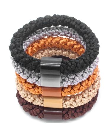 Hollihi Large Elastic Hair Ties - Ponytail Holders for Thick Hair | 20 Neutral Color Braided Ribbons for Women & Girls - Buy Online on GoSupps.com