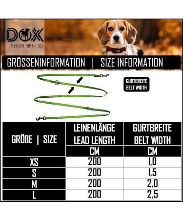 DDOXX Reflective Nylon Dog Leash - 2m Adjustable Leash for All Dog Sizes - XS Green (1.0 x 200 cm) - Perfect for International Shipping - Buy Online on GoSupps.com