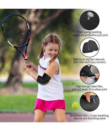 Sborter Kids Elbow Pads - Soft & Breathable Elbow Pad for Sports & Activities - Thicken Sponge Padding - Black - Buy Online on GoSupps.com