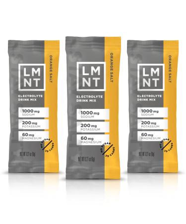 LMNT Keto Electrolyte Powder Packets| Paleo Hydration Powder| No Sugar No Artificial Ingredients | Orange Salt | 30 Stick Packs
