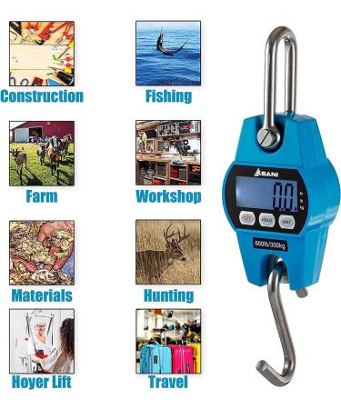 Hanging Weight Scale | 660lb Digital Electronic Weighing Scale for Hunting, Fishing, Farm, and Luggage | Accurate Sensors | Polycarbonate Blue - Buy Online on GoSupps.com