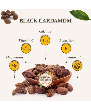 Black Cardamom Pods 50gm - Authentic, Natural, Vegan, Smokey Flavor - Non-GMO - Gluten Friendly - Tsaoko, Cao Guo, Bach Dan Khau, Badi - Buy Online on GoSupps.com