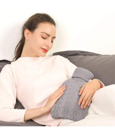 Buy Samply 2L Hot Water Bottle with Soft Knitted Cover - Premium Grey Hot Water Bag for Warmth & Comfort - International Shipping Available - Buy Online on GoSupps.com