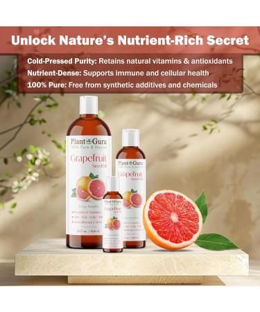 Plant Guru Grapefruit Seed Oil 8 fl. oz. Cold Pressed 100% Pure & Natural Carrier Skin Face Body & Hair Growth Moisturizer. Great for DIY Creams Lotions and Lip Balms - Buy Online on GoSupps.com