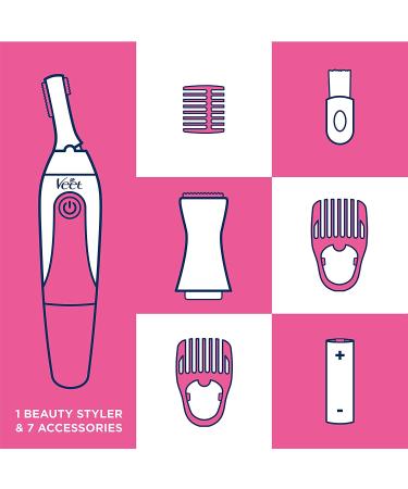 Veet Expert Sensitive Precision Beauty Styler - Electric Trimmer for Underarms, Eyebrows & Bikini Hair Removal | Includes 8 Accessories & Beauty Bag - Buy Online on GoSupps.com