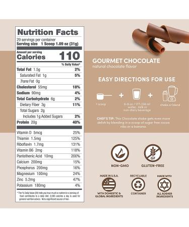 Designer Wellness Whey Protein Powder - Natural Probiotics, Fiber & B-Vitamins | Gluten-Free & Non-GMO | Gourmet Chocolate 4 lb - Buy Online on GoSupps.com