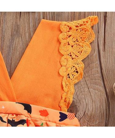 OFIMAN Baby Girl Romper Dress 12 Months | Newborn Lace Floral Outfit Bodysuit | Backless Sunflower Summer Dress - Orange - Buy Online on GoSupps.com