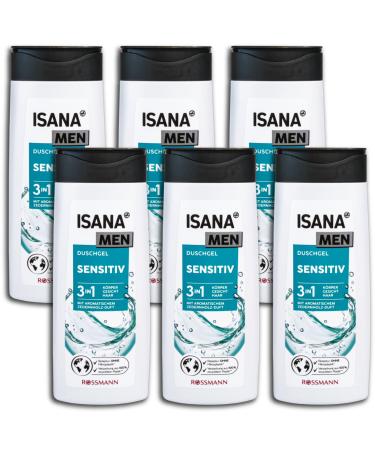 GmbH ISANA Men 3-in-1 Sensitive Shower Gel 6 x 300 ml