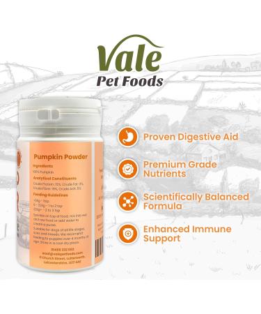 Pumpkin Powder for Dogs 200g - High Fibre Digestive Aid & Natural Dog Food Topper for Firm Stool Relief - Use as Lick Mat, Sprinkle Dry or Wet for Puree Paste - Buy Online on GoSupps.com