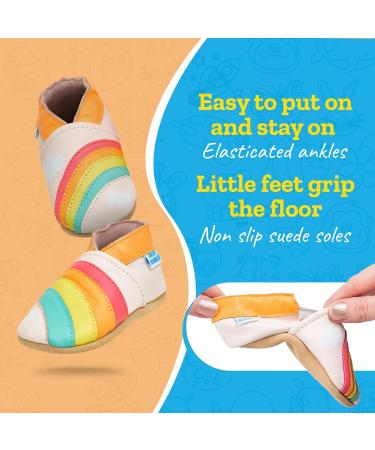 Soft Sole Leather Baby Walking Shoes 18-24 Months - Rainbow | Boy Girl Toddler Shoes - Buy Online on GoSupps.com
