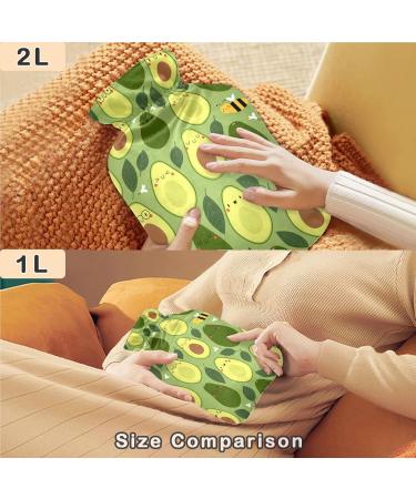 Naanle Avocado Bee Hot Water Bottle | 1L Transparent Heat Bottle for Bed | Hand & Foot Pain Relief | Heat & Cold Therapy Solution - Buy Online on GoSupps.com