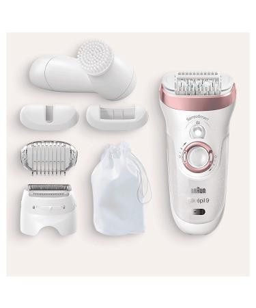 Braun Silk- pil 9-880 Epilator: Long-Lasting Hair Removal Kit for Women with Facial Cleansing Brush, High Frequency Massage Cap, Shaver, Trimmer Head - Cordless Wet & Dry Epilation - Buy Online on GoSupps.com