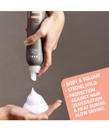 Wella EIMI Extra Volume Strong Hold Heat Protection Hair Styling Mousse 500ml - Professional Body & Volume Boosting Formula - Buy Online on GoSupps.com