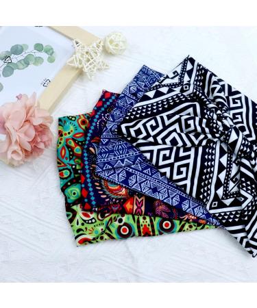 Wide Elastic Boho Headbands for Women - Soft Leopard Print Yoga & Sport Hair Bands - Multi-Colored Set of 4 - Buy Online on GoSupps.com