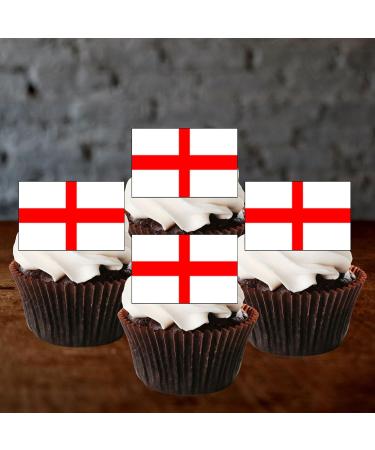50 England Flag Cupcake Toppers English Flags Edible England Flags Flags Of The World Cake Decorations Eurovision Party Decorations Rugby Cake Decorations British Flag Football Decorations - Buy Online on GoSupps.com