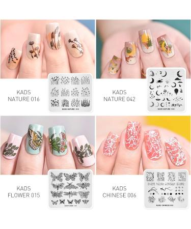 Alexnailart Nature Series Nail Stamping Plates Set - 10 Multi-Pattern Image Templates for Manicure Stencils - Buy Online on GoSupps.com