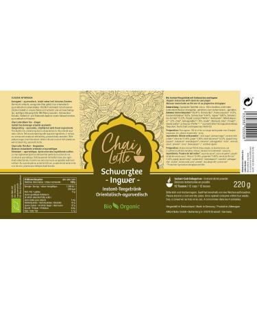  Classic Ayurveda Classic Ayurveda - Organic Chai Latte Black Tea with Ginger - 220g - Ayurvedic tea drink with warming spices - Buy Online on GoSupps.com
