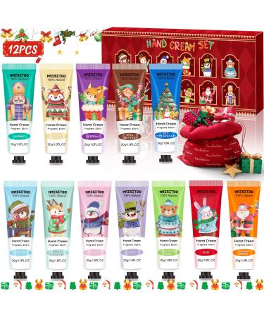 ZZXLOPEZ Mini Hand Creams, 12 Piece Gift Set Christmas Cream, Moisturizing Hand Cream for Dry Hands and Feet, Travel Size Hand Cream for Christmas, Valentine's Day