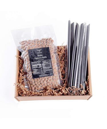 Locca Premium Tapioca Pearls - 14 Oz (10 Servings) with Boba Pearls Recipe Card - Vegan Brown Sugar Boba - Buy Online on GoSupps.com