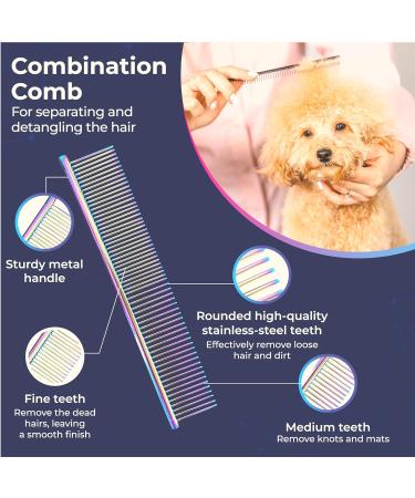 Fur Magic Dog Grooming Scissors Set 4 Pieces Stainless Steel Grooming Products for Dogs and Cats with Straight Scissors Thinning Scissors Curved Scissors and Grooming Comb - Buy Online on GoSupps.com