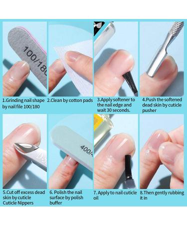 Cuticle Remover Tools Set - Trimmer, Pusher, Softener, Oil, File, Nipper for Nail Care by Teenitor - Buy Online on GoSupps.com