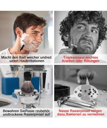 Favali 4 in 1 Razor Set - Complete Wet Shaving Kit with Stand Brush & Blades | Perfect Gift for Men - Buy Online on GoSupps.com