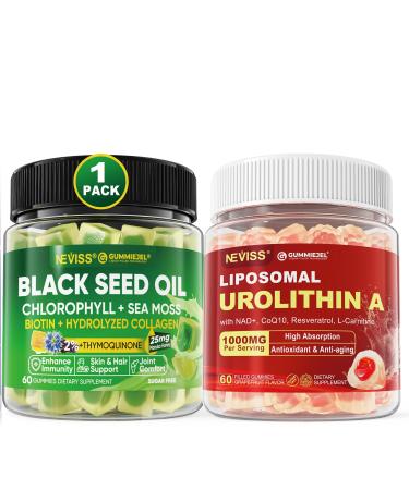 NEVISS Black Seed Oil Gummies + Urolithin A 1000mg Gummies