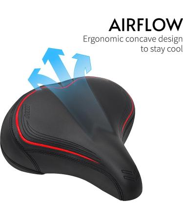 Crostice Wide Bike Seat for Peloton Bike & Bike Plus | Upgraded Comfort Cushion for Women & Men | Oversize Saddle Cover Pad | Red | W10.2 - Buy Online on GoSupps.com