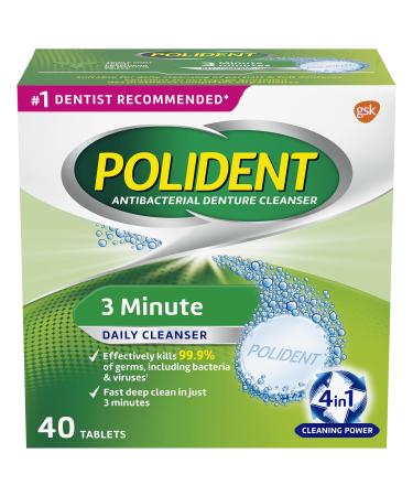 Polident Denture Cleanser  3 Minute  40 tablets