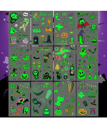 Ooopsiun Luminous Halloween Temporary Tattoos for Kids - 100 Styles Glow in The Dark Halloween Tattoos Party Favors Decorations for Boys Gilrs - Buy Online on GoSupps.com