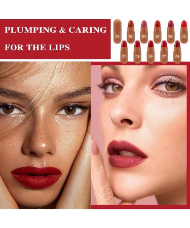 10PCS Mini Capsule Pills Lipstick Set Matte Lip Stain Long Lasting Waterproof Lip Gloss Kit Pill Shaped Lipstick Lip Balm Suit for Women Girls - Buy Online on GoSupps.com
