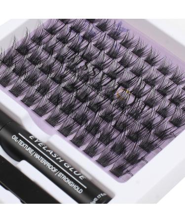 Individual Lashes Extension Kit 77 Wide-Stem 9-15mm Mix with Lash Glue & Applicator - Soft Natural DIY Cluster Lashes Extensions Kit (T02 Light Suit) - 1 Count - Buy Online on GoSupps.com