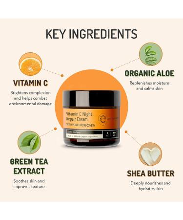 Eve Hansen Night Skincare Bundle Vitamin C Cleanser Vitamin C Toner Rose Water Retinol Serum & Night Repair Cream Hydrating & Nourishing Skincare for All Skin Types - Buy Online on GoSupps.com