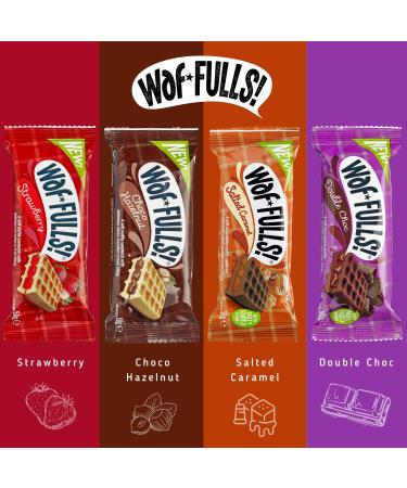 WafFULLS! Choco Hazelnut Waffles (12x 50g) - Soft Waffle Sandwich Breakfast Snacks Ready to Eat Snack for Kids Adults Hazelnut Chocolate Bars Individually Wrapped Waffles Snacks Bulk Christmas Gifts - Buy Online on GoSupps.com
