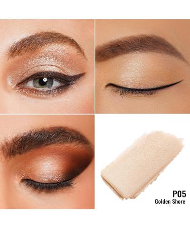 Oulac Pearl Finish Eyeshadow & Highlighter | Waterproof Metallic Eye Makeup | Vegan & Cruelty-Free - P05 Golden Shore 06G - Buy Online on GoSupps.com