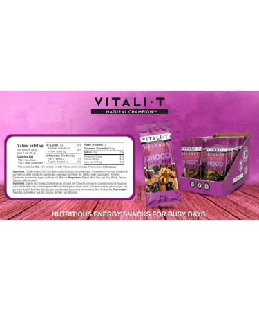 Vitali-T Collation| Snack | Choco Trail Mix | m langes de noix choco sentier | Bo te de 15 x 50 g | Collation nutritive et nergisante | Pratique et facile emporter | Ingr dients de qualit sup rieure enti rement naturels et sain| Contient graines de citrou - Buy Online on GoSupps.com