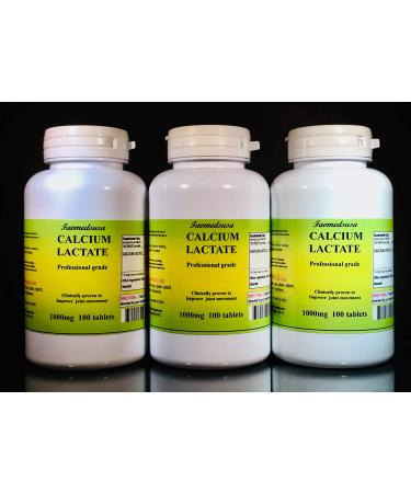 Calcium Lactate 1000mg. Made in USA -300 (3x100) Tablets
