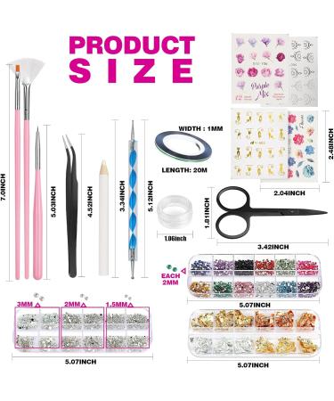 Water Transfer Nail Art Stickers with Nail Art Brushes Set FANDAMEI 54 Sheets Nail Decals Stickers Nail Design Brush Nail Dotting Tool Nail Striping Tape Nail Gems & Rhinestones Nail Art Foil Pink - Buy Online on GoSupps.com