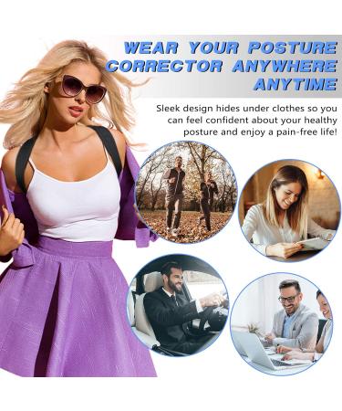 MYSEXY Posture Corrector Upper Back Brace for Women and Men - Neck Shoulder Back Support Brace for Pain Relief - Breathable & Adjustable - Chest sizes 30-48 - Buy Online on GoSupps.com