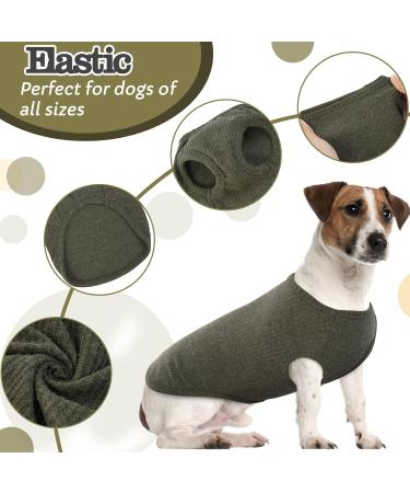 Shop Hjumarayan Washable Dog Sweater for Large Dogs | Elastic Thin Striped Shirt - Military Green XXL | Perfect for Medium & Large Breeds - Buy Online on GoSupps.com