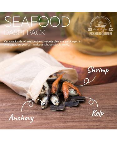 Fisher Queen Dashi Pack - 100% Natural Anchovy, Kelp, Shrimp Blended Broth Stock - 15g x 10ea - Buy Online on GoSupps.com