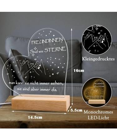 Merclix LED Night Light Gift for Girlfriend - Perfect Birthday & Christmas Present Best Friend Gifts in Wood Color - Buy Online on GoSupps.com