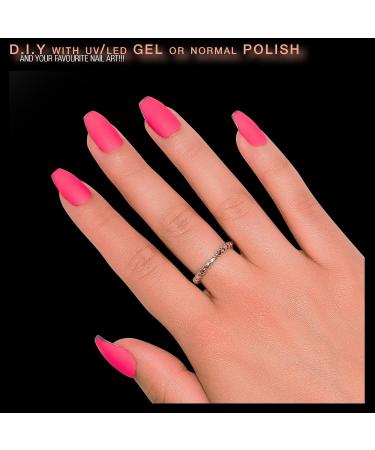 By VIXI 50 Short Coffin Ballerina Nail Set - Transparent Full Cover Fingernails with File | 10 Sizes for Professionals & Home Use - Buy Online on GoSupps.com