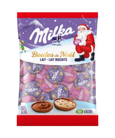 Milka Milka Christmas Balls Milk & Milk Biscuits 350g