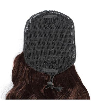 Ponytail Extension #4 Chocolate Dark Brown Ponytail Extension Brazilian Remy Hair Body Wave Drawstring Ponytail Hair Pieces Clip In Human Hair Pony Tail Extension Ponytail Hairpiece for Women (Color 10inches 100g(One square) - Buy Online on GoSupps.com