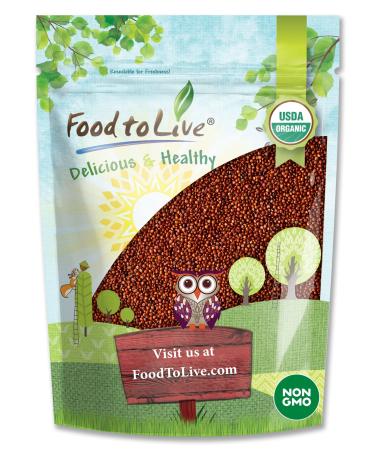 Organic Red Quinoa, 5 Pounds  Non-GMO, Whole Grain, Sproutable, Kosher, Vegan, Sirtfood, Bulk. Rich in Essential Amino Acids, Protein. Quick-Cooking Grain. Great Replacement for Rice, Pastas. 5 Pound (Pack of 1)