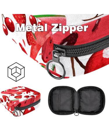 Multicolored Portable Storage Bags for Women's Bandages & Menstrual Products - Cherry Berry Watercolor Style - Buy Online on GoSupps.com