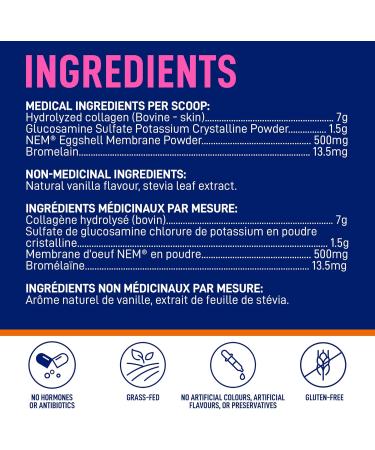 LEANFIT COLLAGEN & JOINT French Vanilla - 7g Collagen + 500mg NEM + 1.5g Glucosamine - Clinically Proven to Reduce Joint Pain in 1 Day - 25 Servings 248g Tub - Buy Online on GoSupps.com